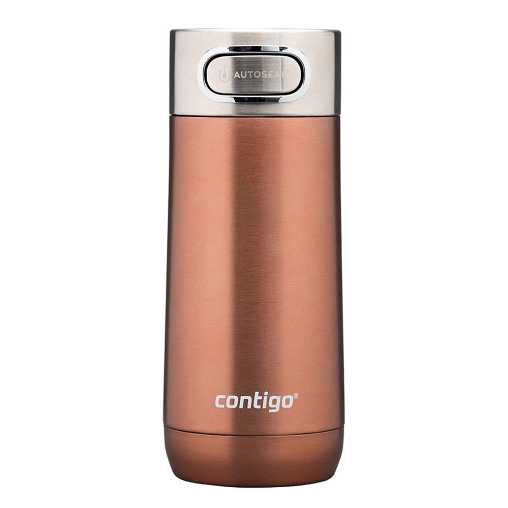 Contigo Luxe Autoseal Travel Mug, Stainless Steel Thermal Mug, Vacuum Flask, Leakproof Tumbler, dishwasher safe, Coffee Mug with BPA Free Easy-Clean Lid, White Zinfandel, 360 ml