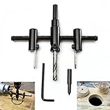 KING DO WAY Adjustable Circle Cutter Drill Bit Kit Metal Wood Twist Hole DIY Tools 30~120mm