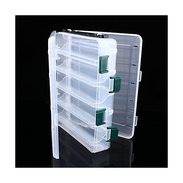Yosoo-Double-Sided-12-Compartment-Waterproof-Visible-Plastic-Clear-Fishing-Lure-Bait-Hooks-FishingTackle-Accessory-Storage-Box-Case-Container
