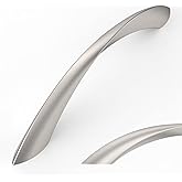 Amerdeco 10 Pack Brushed Satin Nickel 5 Inch(128mm) Hole Centers Kitchen Arch Twisted Cabinet Pulls Cabinet Hardware Kitchen 