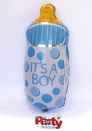 Party Hour 17 Inch Baby Boy Bottle Balloon For Birthday Decoration