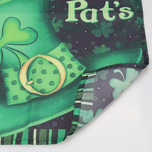 Getfitsoo Home Garden Shamrock Flag 12 x 18 Inch Decorative St Patrick Day Sleeve Hat Clover House Flag(Happy St Pat's) - Thumbnail 4