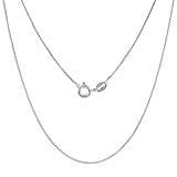 Sterling Silver Box Chain Necklace 0.8mm Very Thin