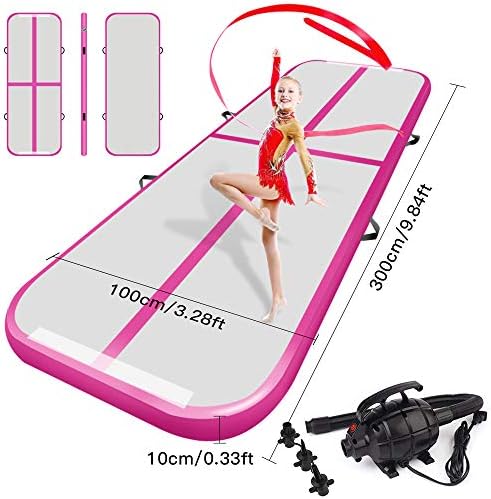 Resour Airtrack Tumbling Mats Inflatable Gymnastics Air Mat for Cheerleading/Gymnastics/Home/Yoga/Training/Kids/Sport/Taekwondo/Game/Water Activities