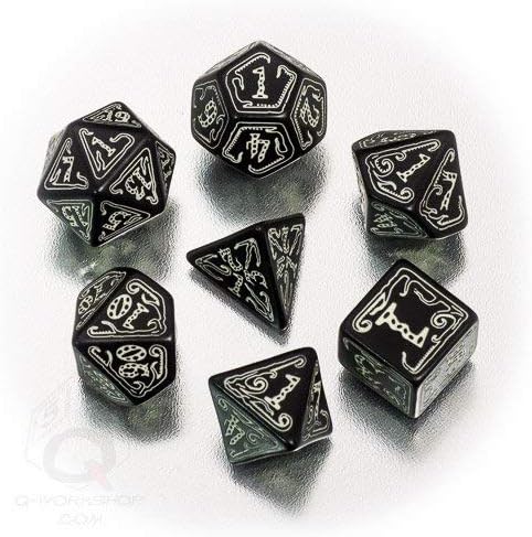 Call of Cthulhu würfelset gioco di ruolo Cubo Nero /& Glow in the Dark 7 pezzi
