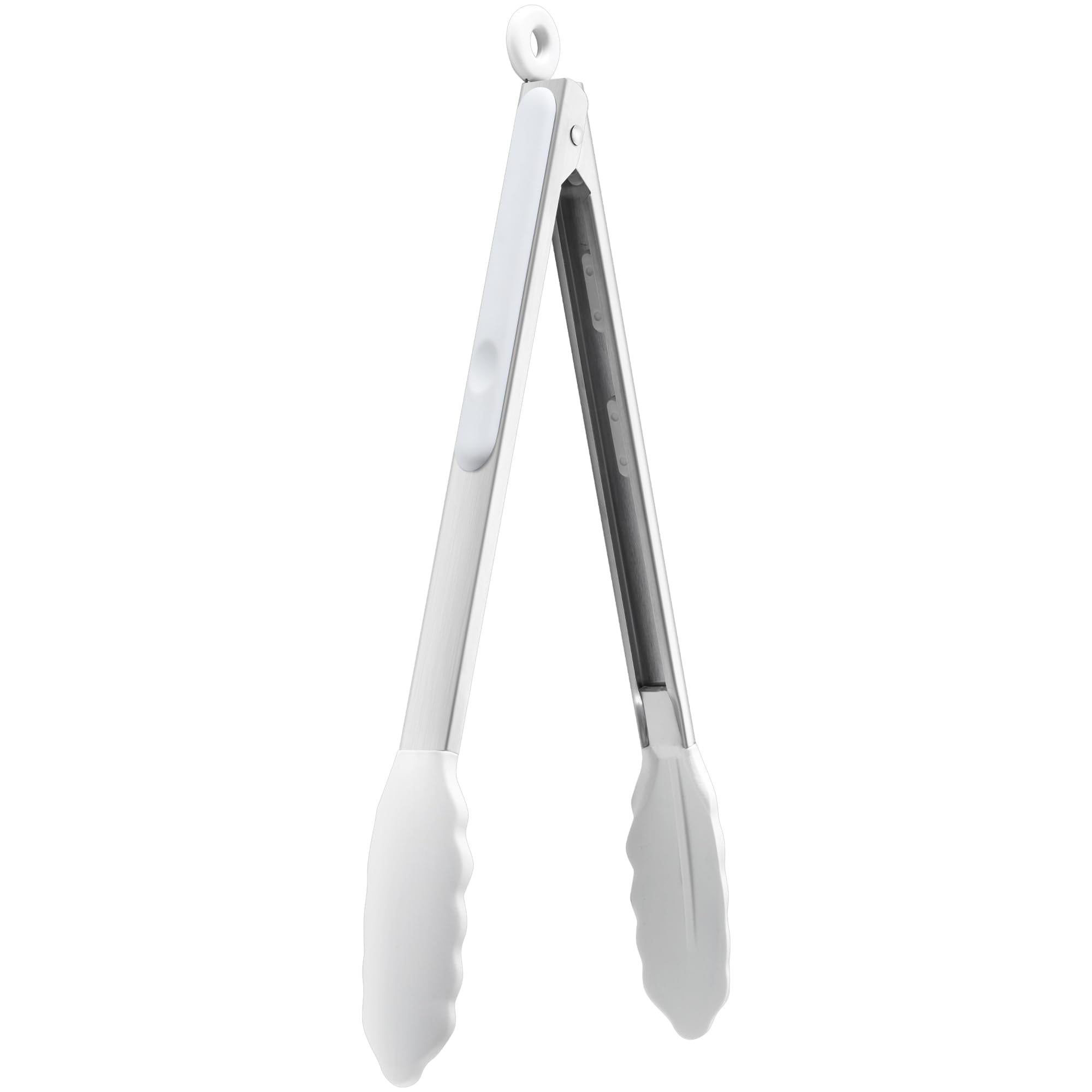 Photo 1 of 12-Inch Kitchen Tongs,Silicone Tiped Serving Tongs for Buffet, Salad, Cooking, Dining (White)