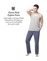 LAPASA - Pantalones de pijama para hombre, 100% algodón, con bolsillo y cordón, M38