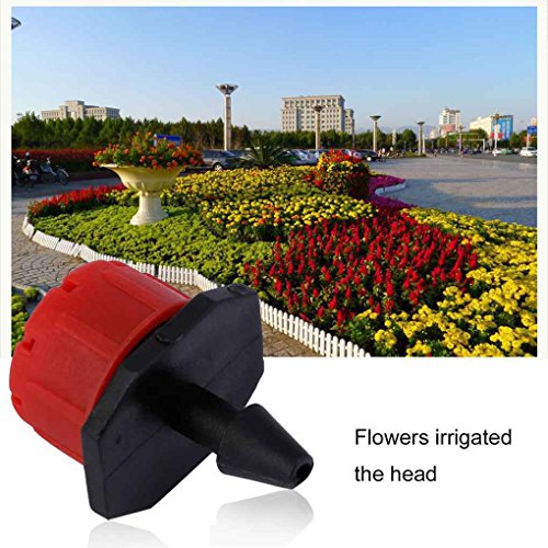 50Pcs Gardening Micro Flow Drip Head 1/4 Inch Barb Adjustable Irrigation Drippers Sprinklers Emitter Drip MuLuo