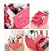 Tamengi Makeup Organizer Case Cosmetic Organizer Wood Box Assembly Mirror