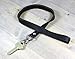 Black Full Grain Leather Lanyard for ID Holder - Made in The USA