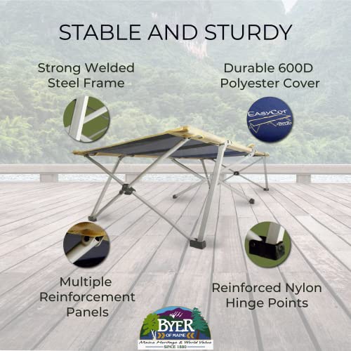 BYER OF MAINE Easy Cot Extra Large Folding Cot Heavy Duty Cot for