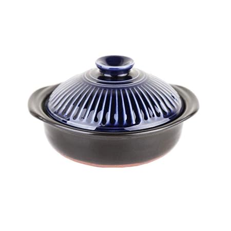 Cazuela Azul con Tapa Olla De Barro Olla De Microondas para ...