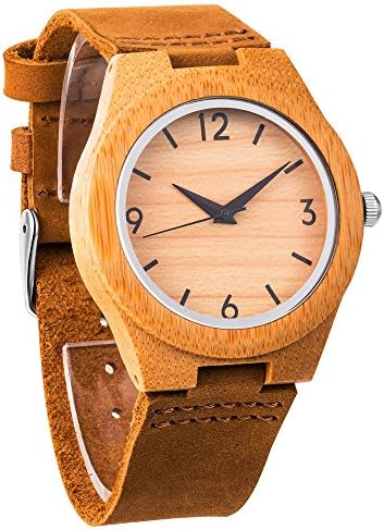 Watches for Women SUNMAX Watches for Girls Wooden Watches Girls Student Girlfriend Cowhide Band Japanese Quartz Movement Bamboo Gift Box Fashion Casual Wooden