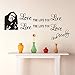MLMSZ Love The Life You Live Bob Marley Quotes with His Smiling Face Removable Vinyl Wall Decals Poster Wall Art Wallpaper Wall Stickers Home Decoration (Black)