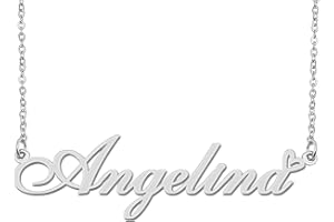 Aoloshow Personalized Heart Name Necklace Gold Custom Any Names Stainless Steel Jewelry for Womens Graduation