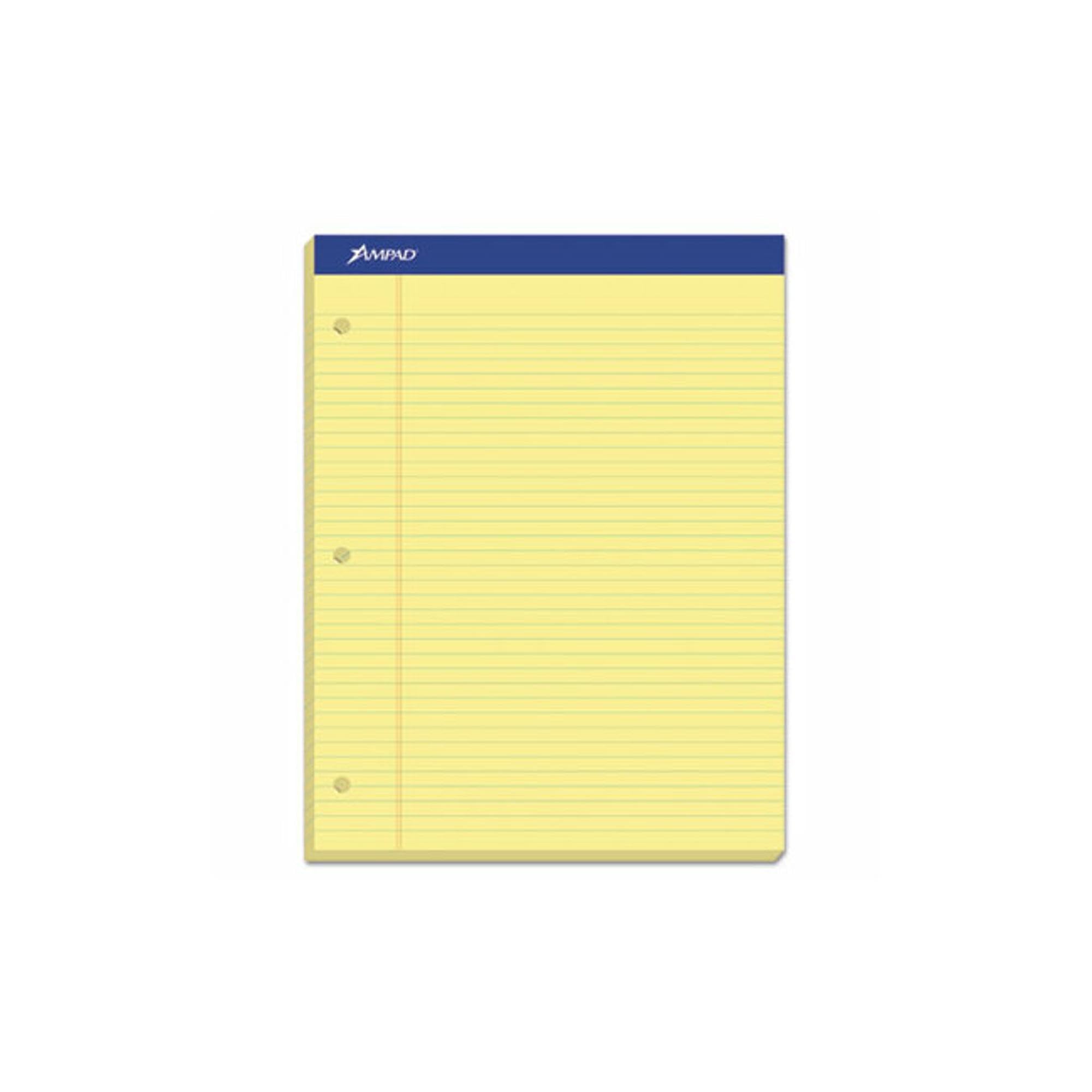 Photo 1 of Ampad Evidence Dual Pad, Narrow/Margin Ruled, Size 8.5 x 11.75 Inches, Canary Paper, 100 Sheets Per Pad (20-246),