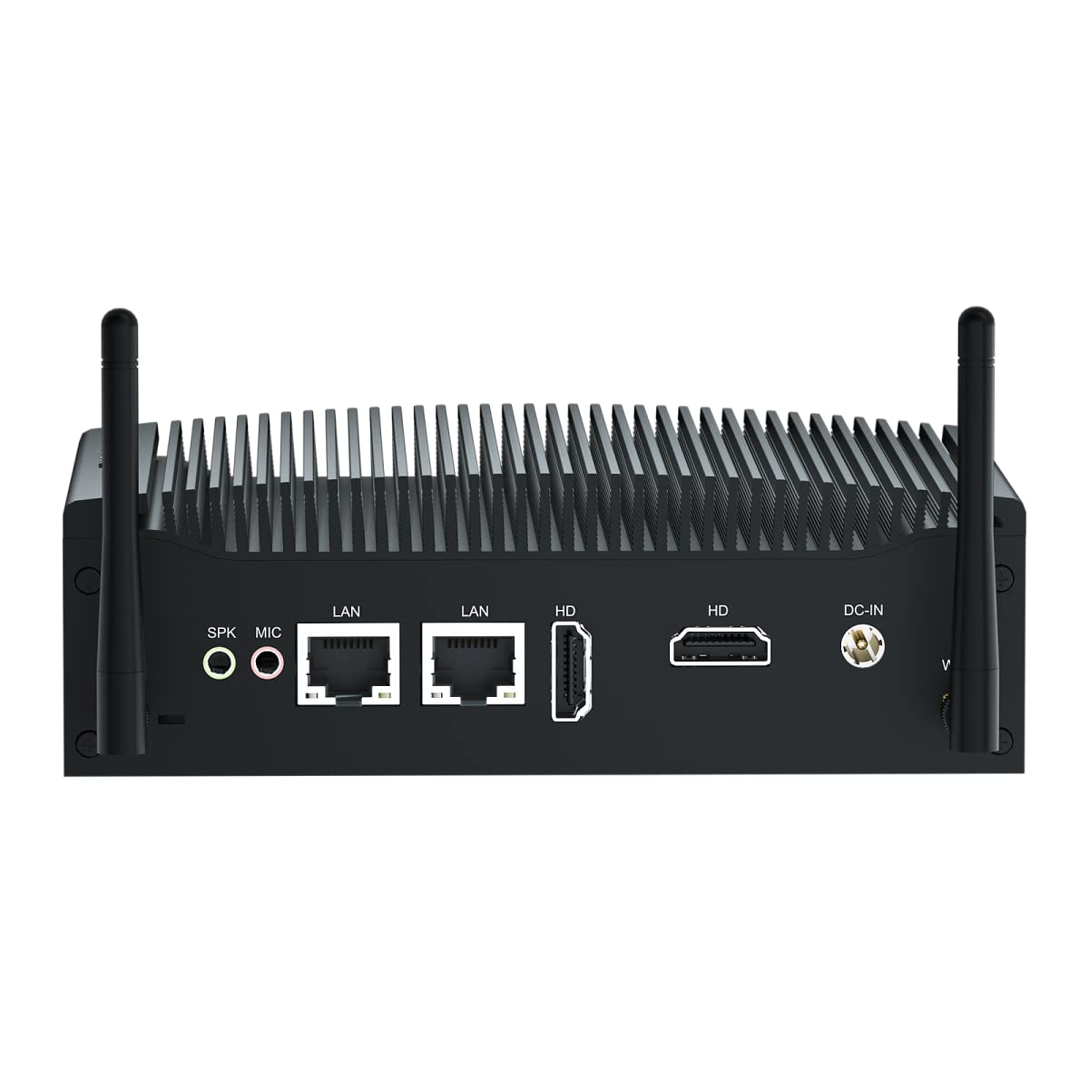 VENOEN Mini PC Lüfterlos i5 Fanless PC Indsutrie Core i5 8250U/8350U, 16GB RAM 512GB SSD, 2X HD 4k Ausgang, 2X RS232 COM, WiFi, 2X Gigabit Ethernet, Industrial PC für Home/Business/Billboard