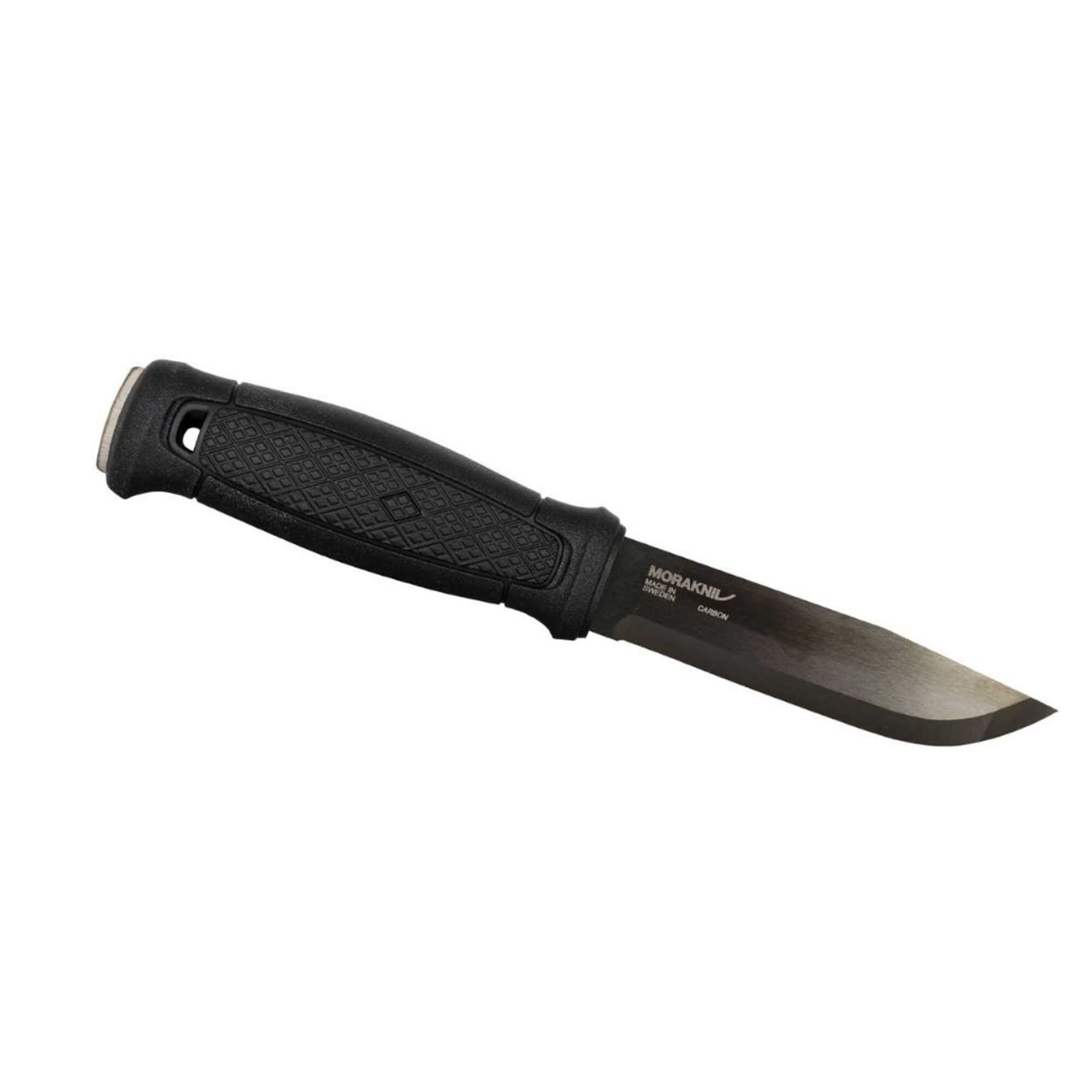 Morakniv Garberg Cuchillo de supervivencia de hoja fija de acero al carbono con funda de polietileno, negro, 4,3 pulgadas