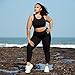 AJISAI Womens Workout Leggings Mid-Waist Yoga Pants Running Tights with Side Pockets Black Size L