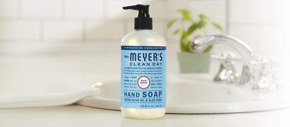 Mrs. Meyer's Clean Day Liquid Hand Soap, Cruelty Free and Biodegradable Formula, Rain Water Scent, 12.5 Oz- Pack of 3: Health & Personal Care