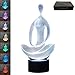 Gawell 3D Illusion Birthday Gift Lamp 16 Colors Changing Touch Switch Xmas Decoration Night Light Remote Control Acrylic Flat & ABS Base & USB Cable Toy (Yoga Meditation)