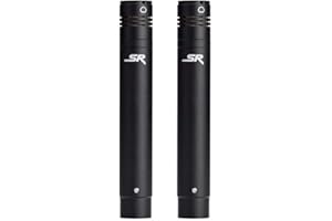 Monoprice SC100 Small Pencil Condenser Microphones (Pair) Condenser Stick with Interchangeable Omni and Cardioid Capsules - S