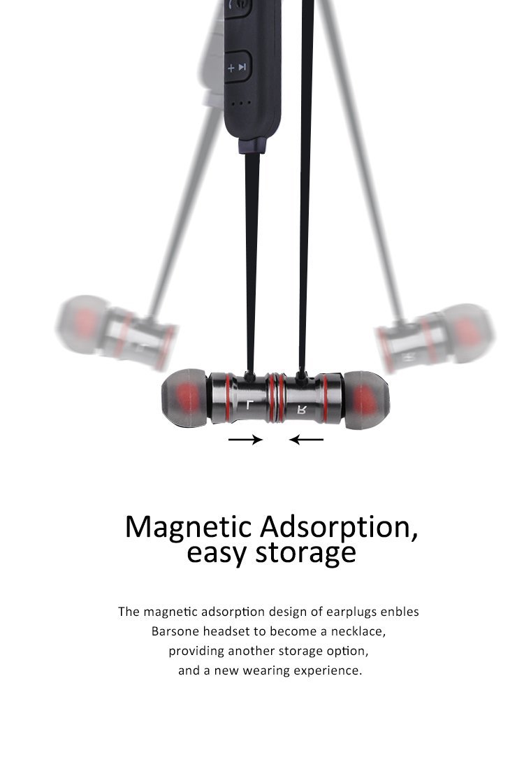 Esonstyle In-Ear-Bluetooth-Kopfhörer Earbuds Magnetic Stereo Sweatproof Sport-Kopfhörer mit Lärmminderungs und Mikrofon für iPhone, iPad und anderen Bluetooth-Geräten (Grau + Schwarz)