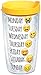 Tervis emoji - Days of the Week Tumbler with Wrap and Yellow Lid 16oz, Clear