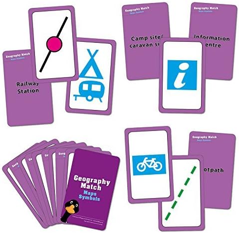 WG1613 Geography Match Map Symbol Playing Card (Pack of 44)