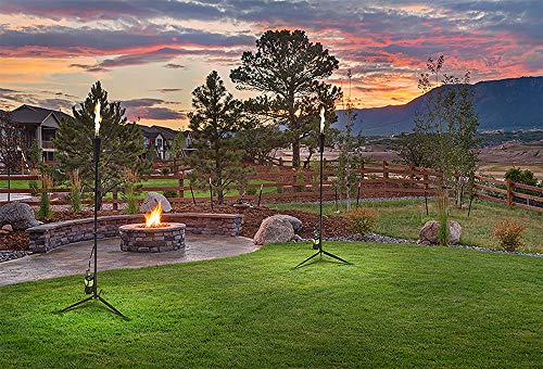 Outdoor Gas Propane Torch - 71-Inch 7,000 BTU Portable Ambient Yard Lights for Backyard Deck Lighting (2-Pack/1 LB Propane Tank) - Thumbnail 5