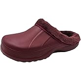 Amoji Fur Lined Clogs Fleece Garden Slippers House Home Winter Clogs Shoes