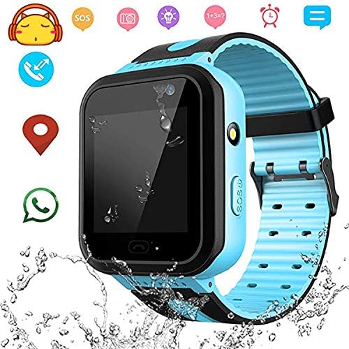 Kids Smart Watch Waterproof Phone LBS/GPS Tracker Touchscreen Smartwatch - IP67 Waterproof Watches SOS Voice Chat Camera Alarm Clock Children Anti-Lost Best Gift for Girl boy with iOS/Android