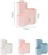 AhfuLife Hexagon Makeup Brush Vase Pen Holder Pink Multifunction view 2