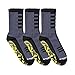 StopSocks - Hospital Socks Plus Yoga, Traction, Gym, Tread, Non Skid, Anti Slip Socks - Megaformer Plus The Perfect Running Sock Grey / Yellow - Crew - 3 Pack Large