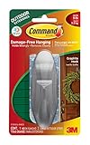 Command Outdoor Designer Hook, Large, Graphite, 1-Hook, 4-Pack