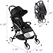 Black Deluxe Dual-Brake Single Baby Stroller, Portable Light Weight Travel Pram, Large Water Resistant Umbrella Canopy For Infant Toddler, Boys, Girls Unisex 3 Month, 1, 2 Year Old and UP