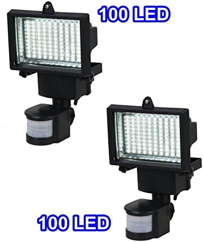 2 Pack New SMD LEDs Super Bright Solar Powered Motion Sensor Security Light Flood with 100 100 SMD LEDs