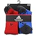 adidas Kids-Boy's/Girl's Cushioned Crew Socks (6-Pair), Scarlet/Onyx/Blue/Black Marl/Light Onyx/Black, Large