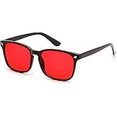 FEISEDY Sleep Blue Light Glasses for Woman Men 99.9% Computer Gaming Red Lens Eyeglasses Reduce Eyestrain G2835