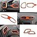 Danti Car Interior Accessories Decoration Trim Air Conditioning Vent Decoration & Door Speaker & Water Cup Holder & Headlight Switch & Window Lift Button Covers for Jeep Renegade 2015-2020 (Orange)