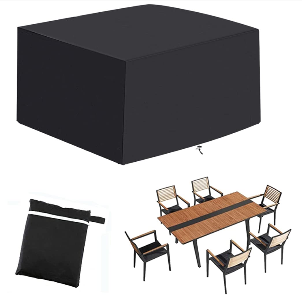 Outdoor Patio Furniture Cover UCARE Waterproof Table and Chair Cover Windproof and Dust-proof Square Desk Covers for Garden Lawn Furniture Sets Black (53*53*29in)