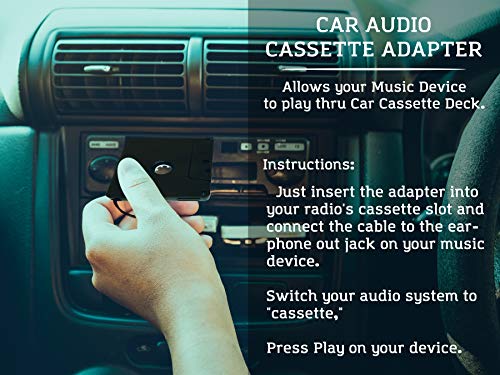 2-Pack RocketBus RB-20R Cassette Adapters with Aux 3.5mm Plug Jack Cable for Car Stereo Tape Deck Player Radio Receiver Auxiliary Cord to Cell Phone MP3 CD Player iPhone