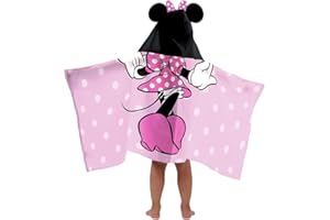 Jay Franco Disney Minnie Mouse Hooded Bath Towel- Measures 22 x 51 Inches - Soft & Cozy Kids Cotton Pool/Beach Towel