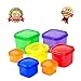 Portion control plastic container - 7 different colors comparable to the 21 day fix container to organize your daily meal breakfast, lunch, dinner - 100% Leak Proof lid lock - SHAKER BOTTLE INCLUDED