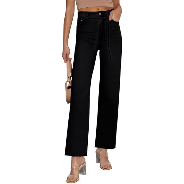 Supgoreou Women's Wide Leg Jeans High Waisted Stretchy