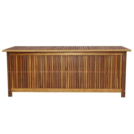 UBaymax 600 L Polyrattan Garten Kissenbox wetterfest, Auflagenbox mit verstärktem Deckel und Gasdruckfedern, Holztruhe Kissen