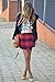 Persun Women's Plaid Asymetric Hem Mini Woolen Skirt