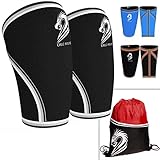 CHLC HOUSE Knee Sleeves (1 Pair) Free Gym Bag - Squat Knee Support & Compression for Powerlifting, Olympic Weightlifting, Crossfit, Bodybuilding - 7mm Neoprene - For Men & Women