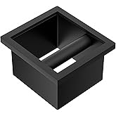 DAYONE Coffee Knock Box Black, Bar Built-in Coffee Disposal Box, Bin Bottomless Embedded Flat Mouth Stainless Steel Ground Co