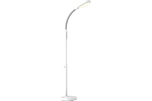 Verilux HappyLight Duo - 2-in-1 Light Therapy & Task Floor Lamp - UV-Free Full Spectrum LED, 10,000 LUX, Adjustable Brightness and Color, Flexible Gooseneck, and Adjustable Height
